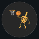 Hanukkah Dreidel Basketball Chanukah Jewish Men Bo Classic Round Sticker<br><div class="desc">Hanukkah Dreidel Basketball Chanukah Jewish Men Boys Kids</div>