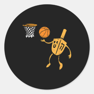 Hanukkah Dreidel Basketball Chanukah Jewish Men Bo Classic Round Sticker