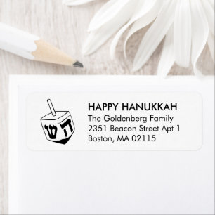 Hanukkah dreidel custom black white cute modern