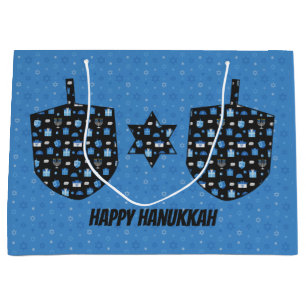 Hanukkah Dreidel Cutout Large Gift Bag