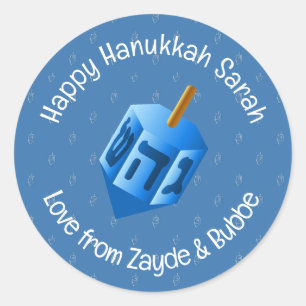 Hanukkah Dreidel Design Sticker Label