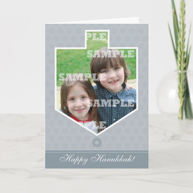 Hanukkah Dreidel Framed Greeting Card (Front)