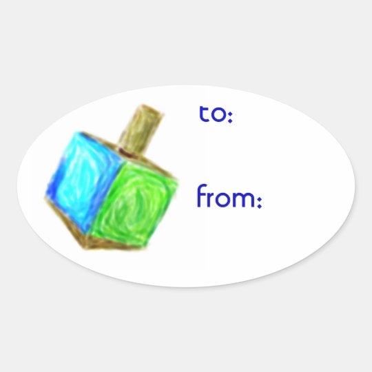 Hanukkah Dreidel Gift Tag Stickers