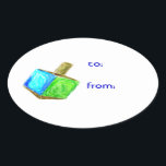 Hanukkah Dreidel Gift Tag Stickers<br><div class="desc">These dreidel stickers are the perfect way to tell everyone that this present is from you!  Set your gift apart in the Hanukkah display this year.</div>