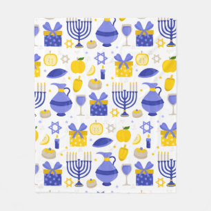 hanukkah dreidel menorah fleece blanket