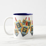 Hanukkah Dreidel Mug<br><div class="desc">Give yourself or the top spinner in your life a wonderful winter gift. Celebrate the Hanukkah holiday with these colourful dreidels spinning in a playful jumble.</div>