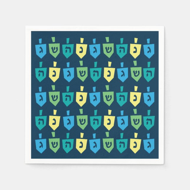 Hanukkah Dreidel Party Napkins (Front)