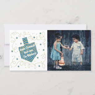 Hanukkah Dreidel Pinwheel Holiday Card