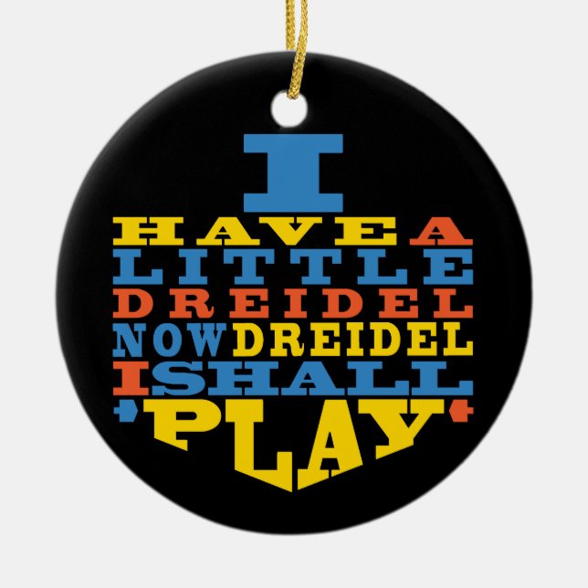 Hanukkah "Dreidel Play"/Circle Ornament (Front)