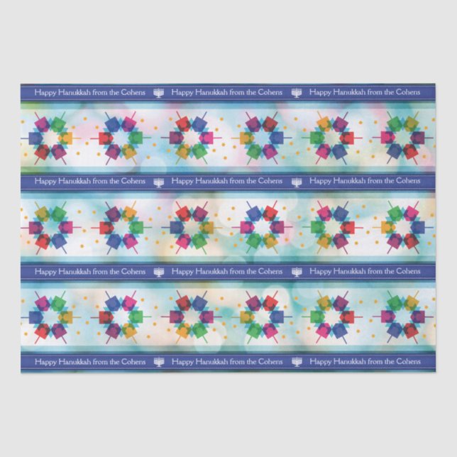 Hanukkah Dreidel Tissue Paper (Front)