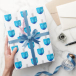 Hanukkah Dreidel  Wrapping Paper<br><div class="desc">A Beautiful Wrapping Paper For Kids Design With The Hanukkah Dreidel In Blue</div>