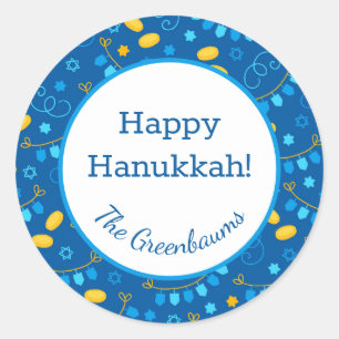 Hanukkah Dreidels Classic Round Sticker