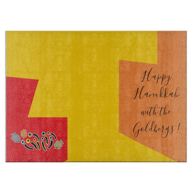 Hanukkah Dreidels Cutting Board (Front)