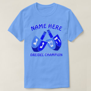 Hanukkah Dreidels In Blue Cute Dreidel Champion T-Shirt