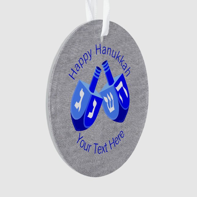 Hanukkah Dreidels In Blue Cute Kids Chrismukkah Ornament (Front)