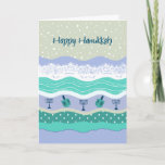 Hanukkah Dreidels Menorah Lace Scrapbook Look Card<br><div class="desc">This Hanukkah card features navy blue,  aqua,  and lavender scrapbooking elements,  including torn paper,  lace,  dreidels,  menorahs and falling snow. Note: all elements are created digitally and are not actual three dimensional items. To add text or pictures,  click on "Customize".</div>