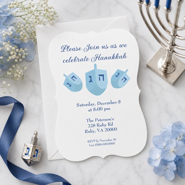Hanukkah Dreidels Party Invitation (Creator Uploaded)