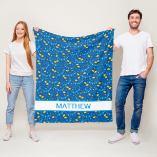 Hanukkah Dreidels Personalised Fleece Blanket