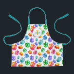 Hanukkah Dreidels Rainbow Watercolor Holiday Apron<br><div class="desc">Hanukkah Dreidels Rainbow Watercolor Holiday Pattern. Chanukah dreidels in rainbow watercolor multicolor.</div>