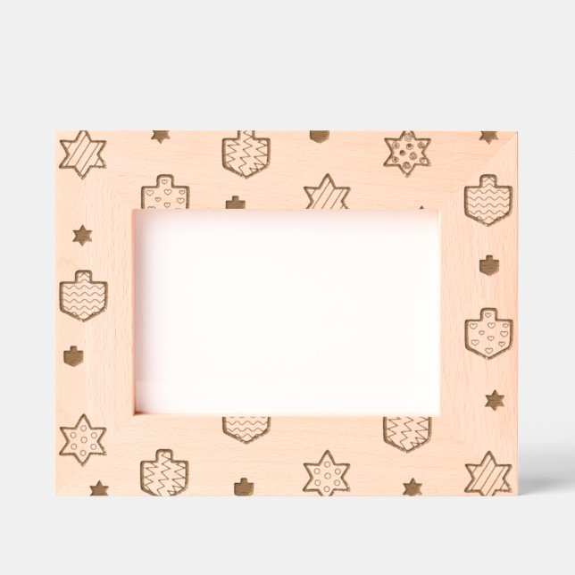 Hanukkah Dreidels & Stars Etched Frames (Front)