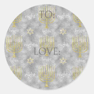 Hanukkah Elegant Stickers (1 1/2"/3")