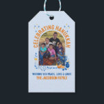 HANUKKAH FAMILY Customisable Photo  Gift Tags<br><div class="desc">Personalizable family HANUKKAH Gift Tags with CUSTOMIZABLE TEXT AND PHOTO. Add your details and upload your vertical photo on the front. The reverse has been left plain for any personal handwritten thank you messages. Design features the arched window design with Hanukkah elements of Star of David, menorah and dreidel. Matching...</div>