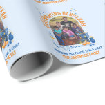 HANUKKAH FAMILY Customisable Photo  Wrapping Paper<br><div class="desc">Personalizable family HANUKKAH Wrapping Paper with CUSTOMIZABLE TEXT AND PHOTO. Add your details and upload your vertical photo. Design features the arched window design with Hanukkah elements. Matching shirts,  gifts and party supplies available. Make your family reunion memorable for the right reasons!</div>