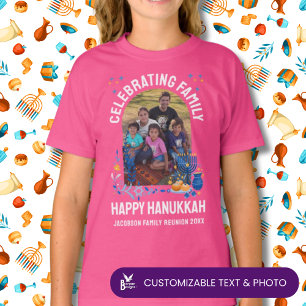 HANUKKAH FAMILY REUNION Customisable Kids Photo  T-Shirt