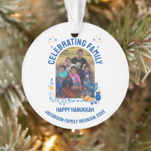 HANUKKAH FAMILY REUNION Customisable Photo  Ornament