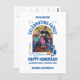 HANUKKAH FAMILY REUNION Customisable Photo Postcard