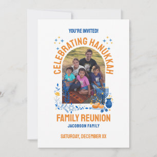 HANUKKAH FAMILY REUNION Customizable Photo  Invitation