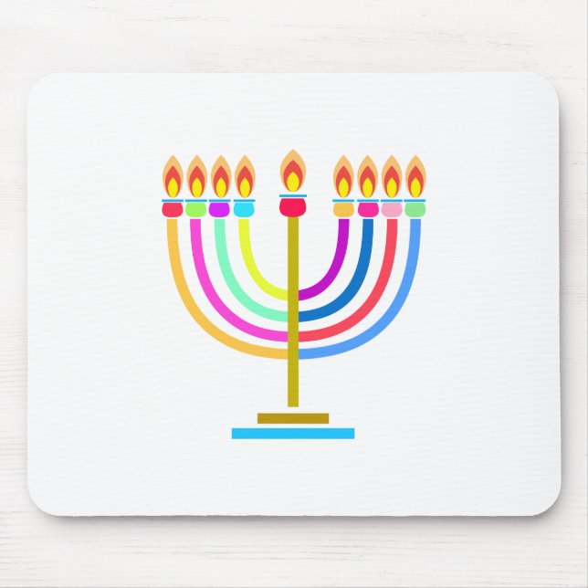 Hanukkah Festival Hanukkiah Lights Holiday symbol Mouse Mat (Front)