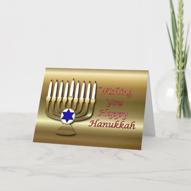 Hanukkah Festival of Light candles tealight Jewish Holiday Card (Front)