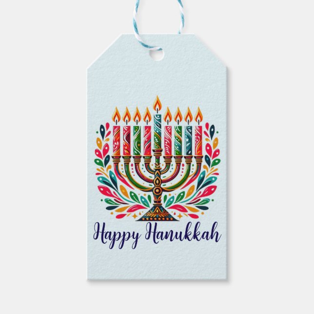 Hanukkah Festival Of Lights  Gift Tags (Front)