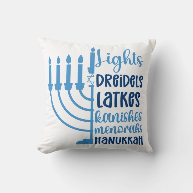 Hanukkah Festive Design Decor Cushion (Front)
