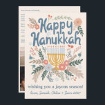 Hanukkah FLorals Hand-drawn Art CUSTOM 4 PHOTO Holiday Card<br><div class="desc">Sweet dove drawing to wish someone happy holidays! Add your own photos and text! Click "personalise" to add your own photos and change the text on the front and back. You can also change colours and fonts, everything is customisable! Also available in my shop in different colours and style, as...</div>