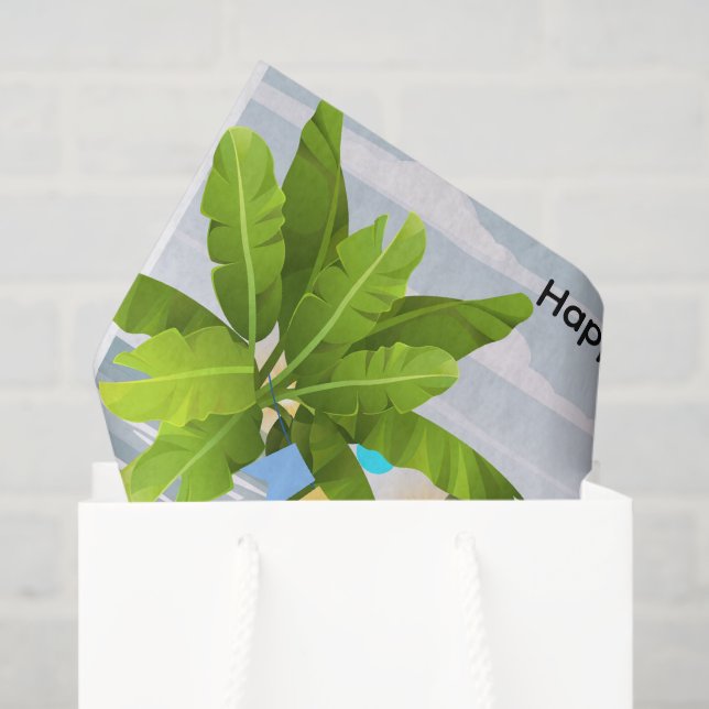 Hanukkah– Flowers with Menorah, beach, tropical Tissue Paper (Gift Bag)