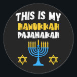 Hanukkah for Family Chanukah Funny Hanukkah Classic Round Sticker<br><div class="desc">Hanukkah for Family Chanukah Funny Hanukkah</div>