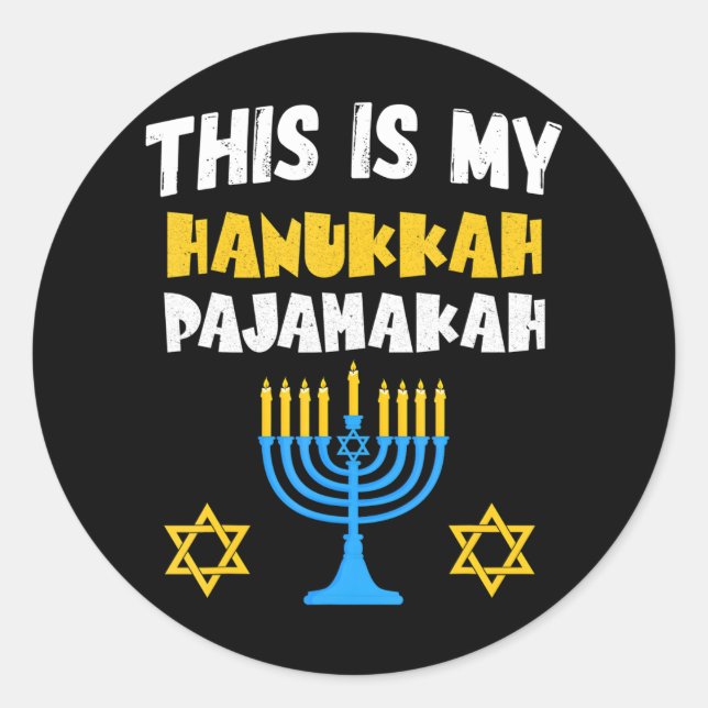Hanukkah for Family Chanukah Funny Hanukkah Classic Round Sticker (Front)