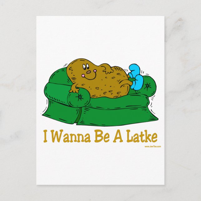 HANUKKAH FUNNY GIFTS 'I WANT TO BE A LATKE' HOLIDAY POSTCARD (Front)