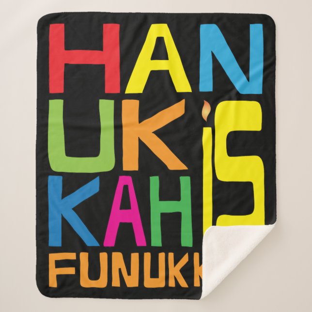 Hanukkah Funukkah Sherpa Blanket/Medium Sherpa Blanket (Front)