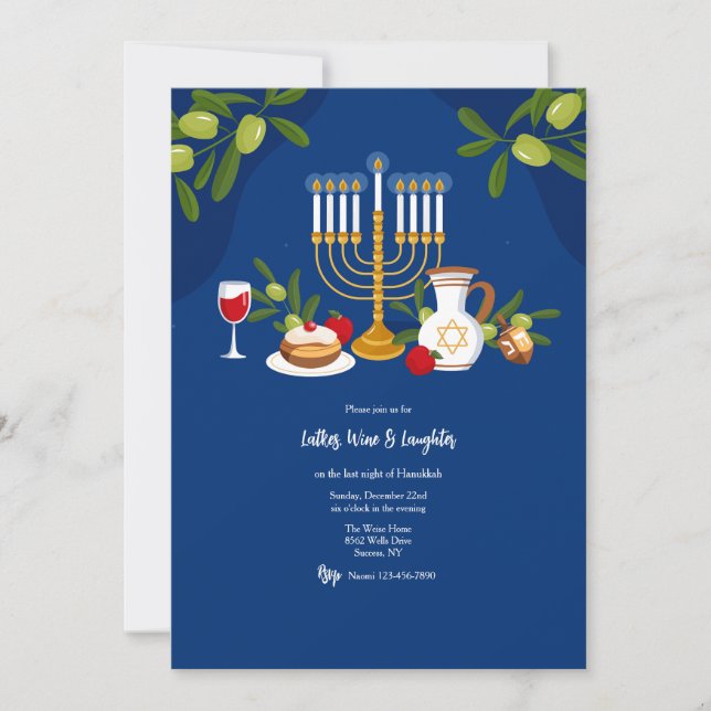Hanukkah Gathering Invitation (Front)