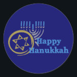 Hanukkah Gelt and Menorah Tees and GIfts Classic Round Sticker<br><div class="desc">Hanukkah Gelt and Menorah Tees and GIfts</div>