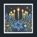 Hanukkah Gift Menorah Pastel Drawing Napkin<br><div class="desc">Holiday themed items designed by Umua. Printed and shipped by Zazzle or their affiliates.</div>