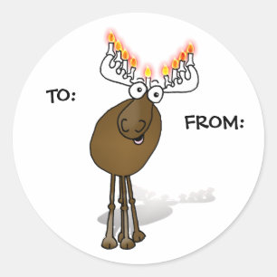 Hanukkah Gift sticker; TO: FROM: Classic Round Sticker
