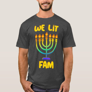 Hanukkah Gift Stocking Stuffers  Hebrew Menorah T-Shirt