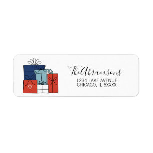 Hanukkah Gifts & Menorah Holiday Address Label