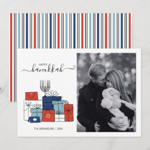 Hanukkah Gifts & Menorah Holiday Photo Card