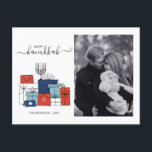 Hanukkah Gifts & Menorah Holiday Photo Postcard<br><div class="desc">Personalise the custom text above. You can find additional coordinating items in our "Hanukkah Gifts and a Menorah" collection.</div>