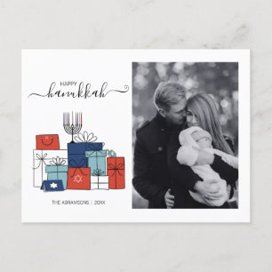Hanukkah Gifts & Menorah Holiday Photo Postcard